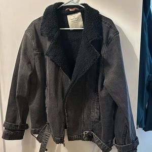 Denim moto jacket- the normal brand